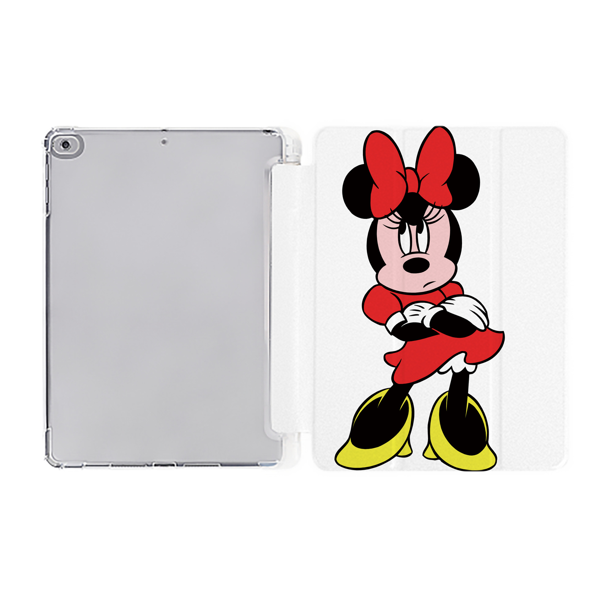 （画像用） ミッキーマウス Mickey Mouse IPad ケース ペン収納付き 三つ折りスタンド PUレザー×シリコン 対応機種9.5/10.5/10.9インチ